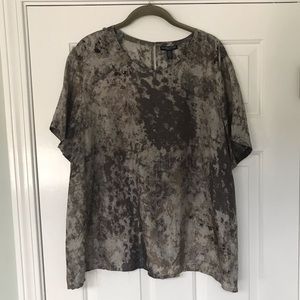 Eileen Fisher silk short sleeve top 2X